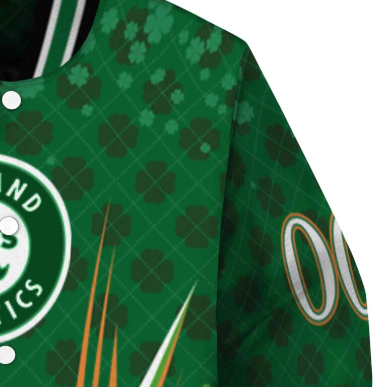 custom oakland athletics shamrock pattern green jacket premium grade jacketwow