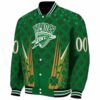 custom oklahoma city thunder shamrock pattern green jacket best selling jacketwow