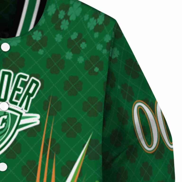 custom oklahoma city thunder shamrock pattern green jacket premium grade jacketwow