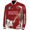 custom oklahoma sooners flaming football crimson white jacket best selling jacketwow