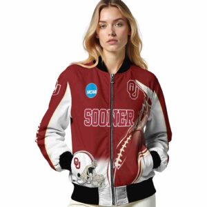 custom oklahoma sooners flaming football crimson white jacket latest model jacketwow