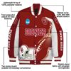 custom oklahoma sooners flaming football crimson white jacket new arrival jacketwow