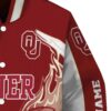 custom oklahoma sooners flaming football crimson white jacket premium grade jacketwow