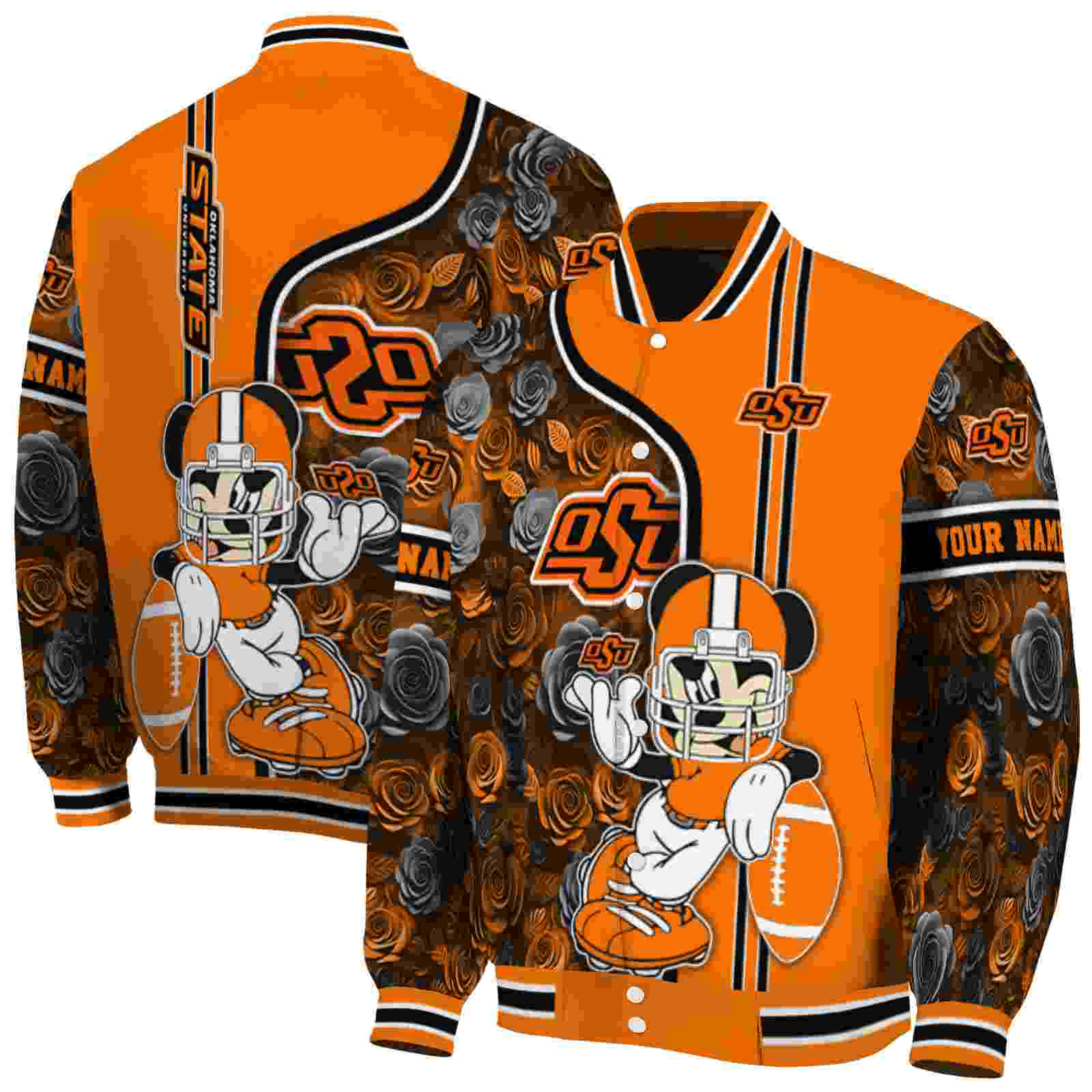 custom oklahoma state cowboys rose mickey orange jacket fashion forward jacketwow custom oklahoma state cowboys rose mickey orange jacket fashion forward jacketwow