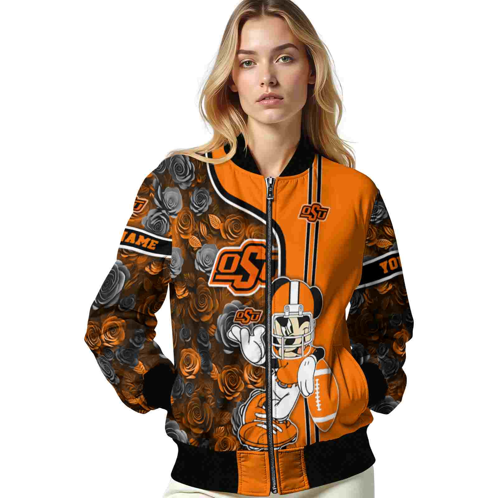custom oklahoma state cowboys rose mickey orange jacket latest model jacketwow custom oklahoma state cowboys rose mickey orange jacket latest model jacketwow
