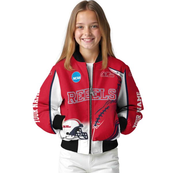 custom ole miss rebels flaming football red white jacket top rated jacketwow