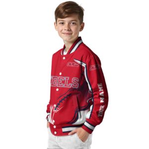 custom ole miss rebels flaming football red white jacket trendy jacketwow