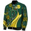 custom oregon ducks floral print green jacket best selling jacketwow