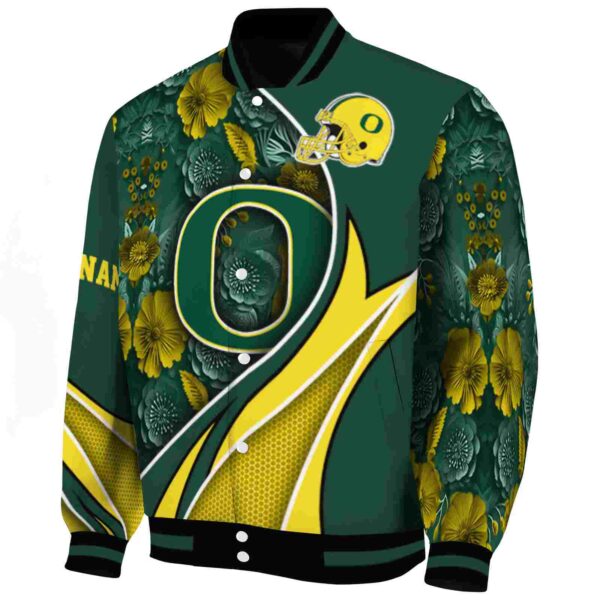 custom oregon ducks floral print green jacket best selling jacketwow