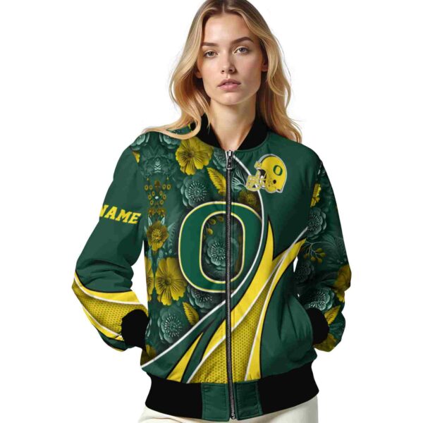 custom oregon ducks floral print green jacket latest model jacketwow