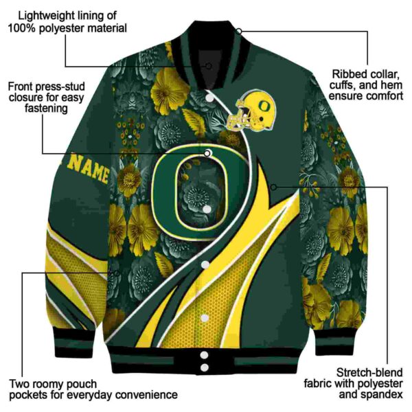 custom oregon ducks floral print green jacket new arrival jacketwow