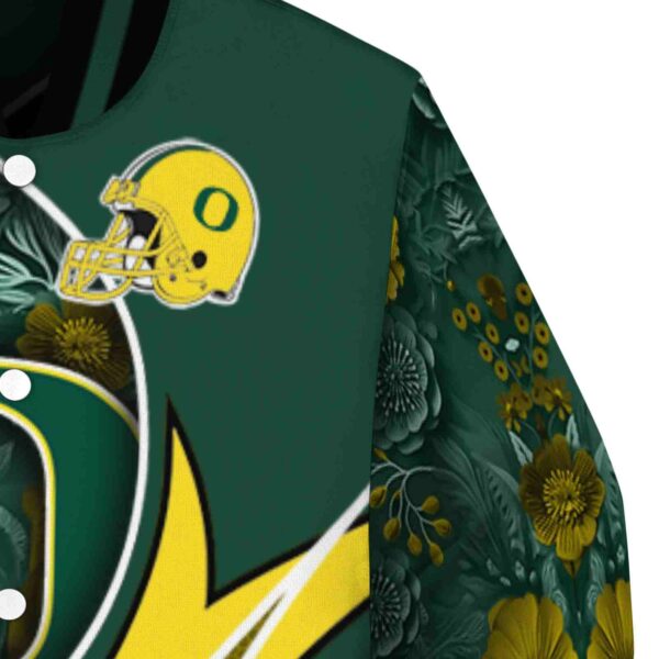 custom oregon ducks floral print green jacket premium grade jacketwow