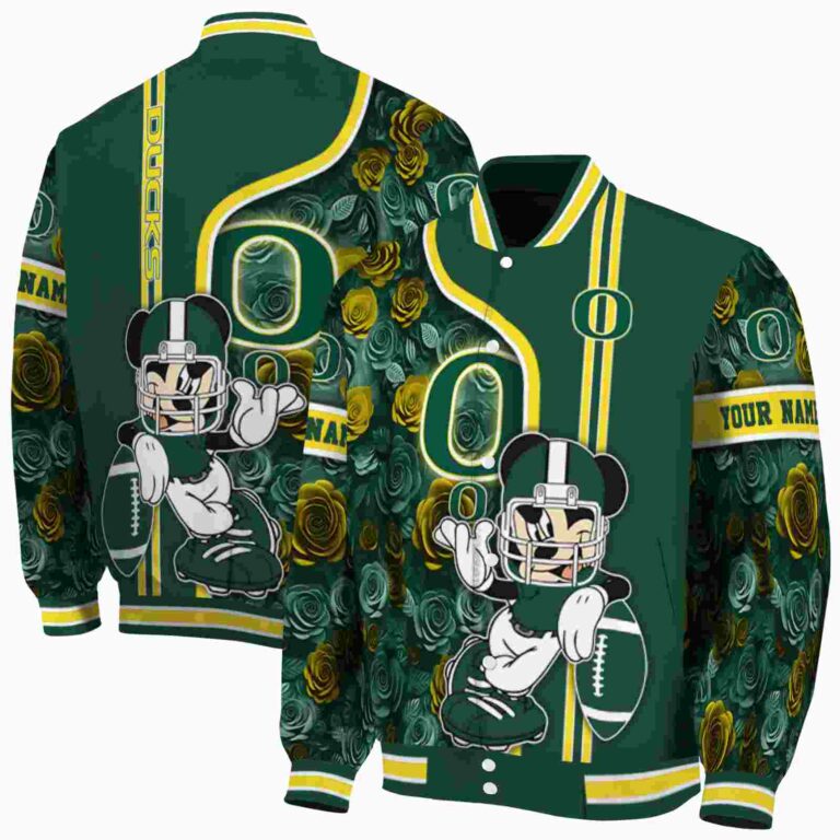 custom oregon ducks rose mickey green jacket fashion forward jacketwow