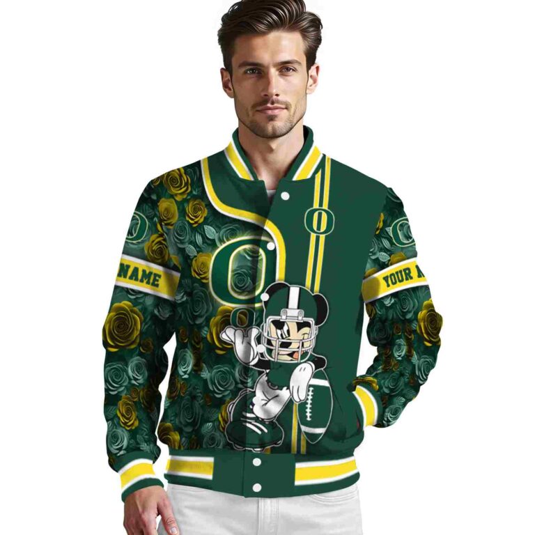 custom oregon ducks rose mickey green jacket high quality jacketwow