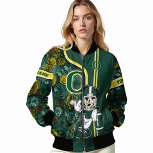 custom oregon ducks rose mickey green jacket latest model jacketwow