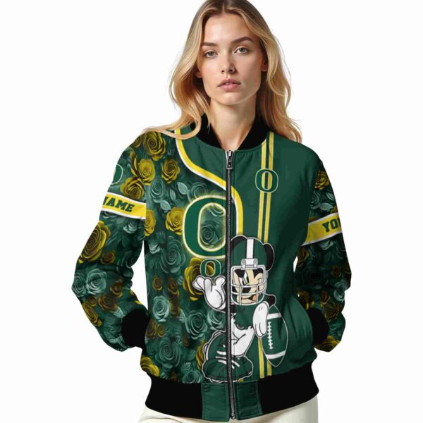 custom oregon ducks rose mickey green jacket latest model jacketwow
