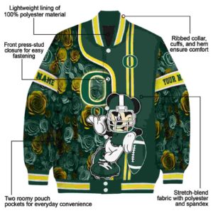 custom oregon ducks rose mickey green jacket new arrival jacketwow