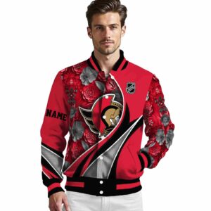 custom ottawa senators floral print red jacket high quality jacketwow