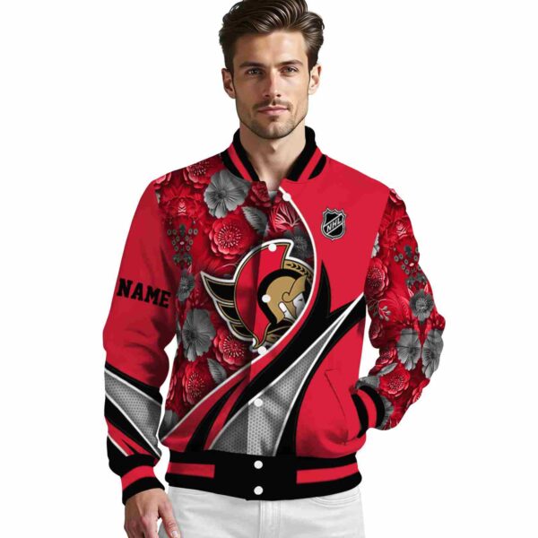 custom ottawa senators floral print red jacket high quality jacketwow