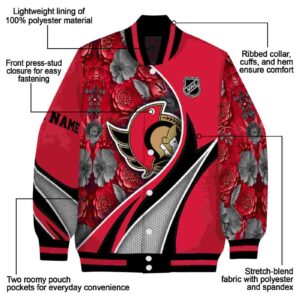 custom ottawa senators floral print red jacket new arrival jacketwow