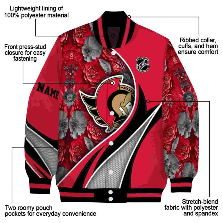 custom ottawa senators floral print red jacket new arrival jacketwow