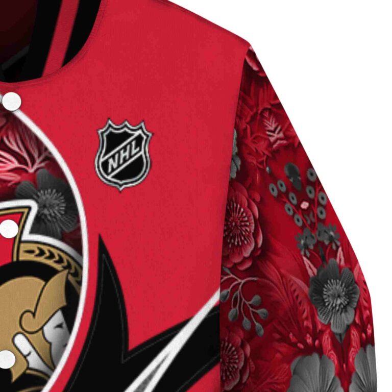 custom ottawa senators floral print red jacket premium grade jacketwow