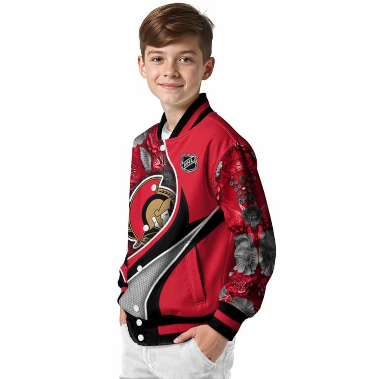 custom ottawa senators floral print red jacket trendy jacketwow