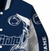 custom penn state nittany lions flaming football blue white jacket premium grade jacketwow