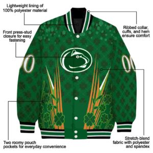 custom penn state nittany lions shamrock pattern green jacket new arrival jacketwow