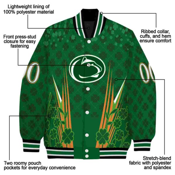 custom penn state nittany lions shamrock pattern green jacket new arrival jacketwow