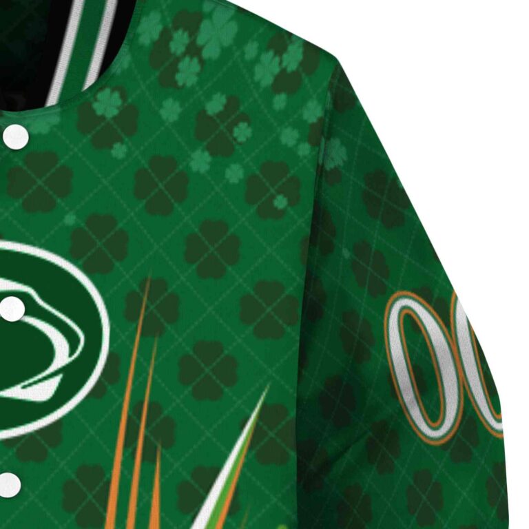 custom penn state nittany lions shamrock pattern green jacket premium grade jacketwow