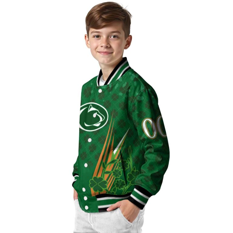 custom penn state nittany lions shamrock pattern green jacket trendy jacketwow