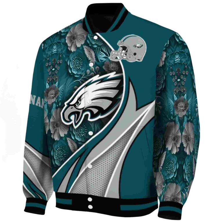 custom philadelphia eagles floral print green jacket best selling jacketwow