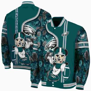 custom philadelphia eagles rose mickey green jacket fashion forward jacketwow