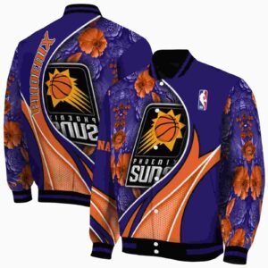 custom phoenix suns floral print purple jacket fashion forward jacketwow