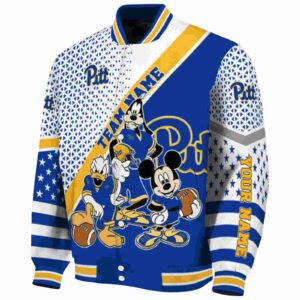 custom pittsburgh panthers mickey donald goofy royal blue white jacket best selling jacketwow