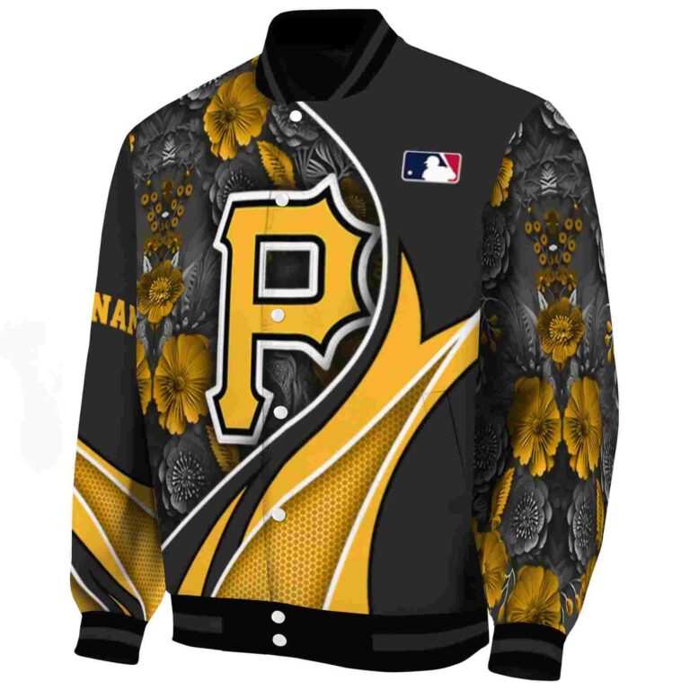 custom pittsburgh pirates floral print black jacket best selling jacketwow