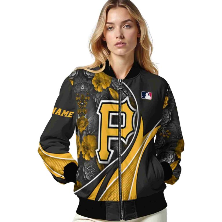 custom pittsburgh pirates floral print black jacket latest model jacketwow