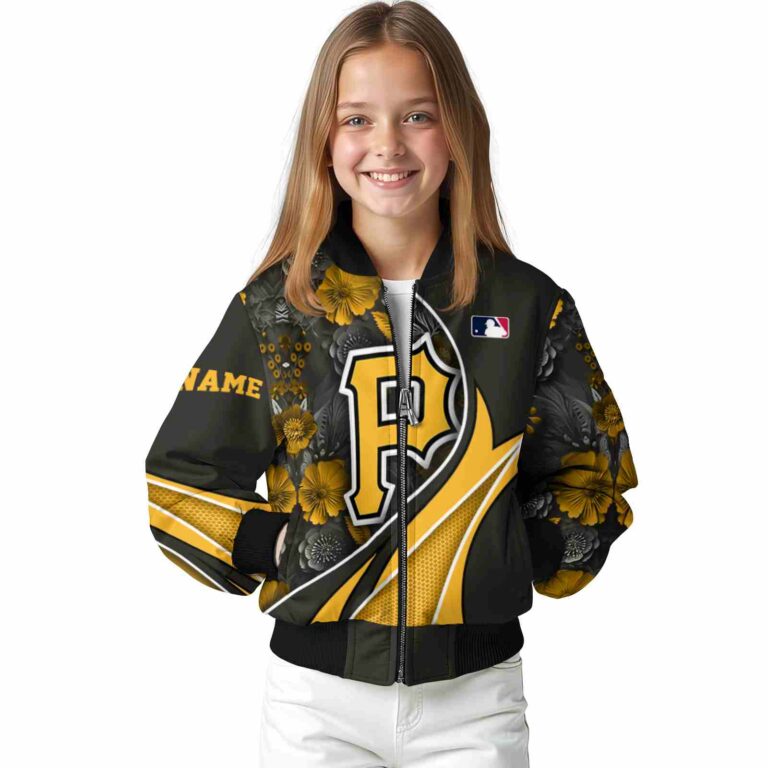 custom pittsburgh pirates floral print black jacket top rated jacketwow
