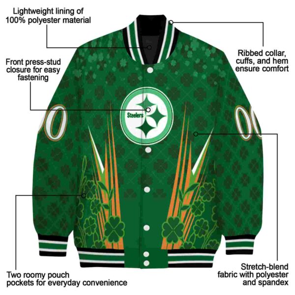 custom pittsburgh steelers shamrock pattern green jacket new arrival jacketwow