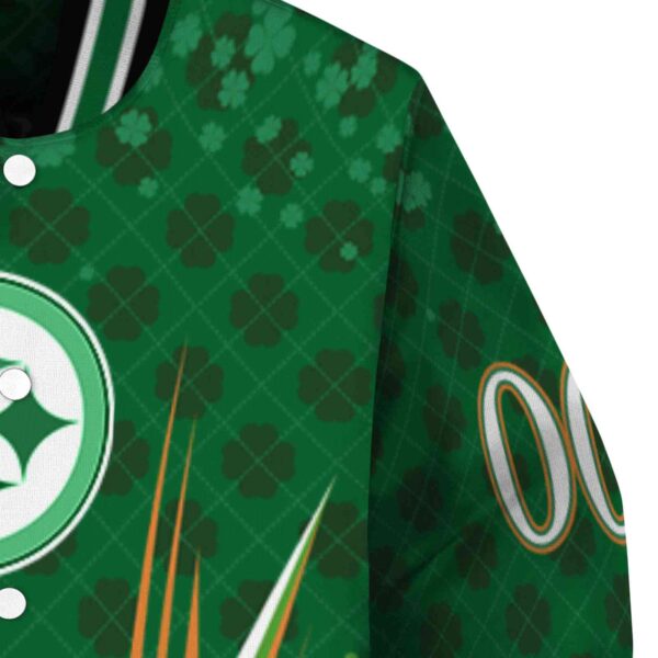 custom pittsburgh steelers shamrock pattern green jacket premium grade jacketwow