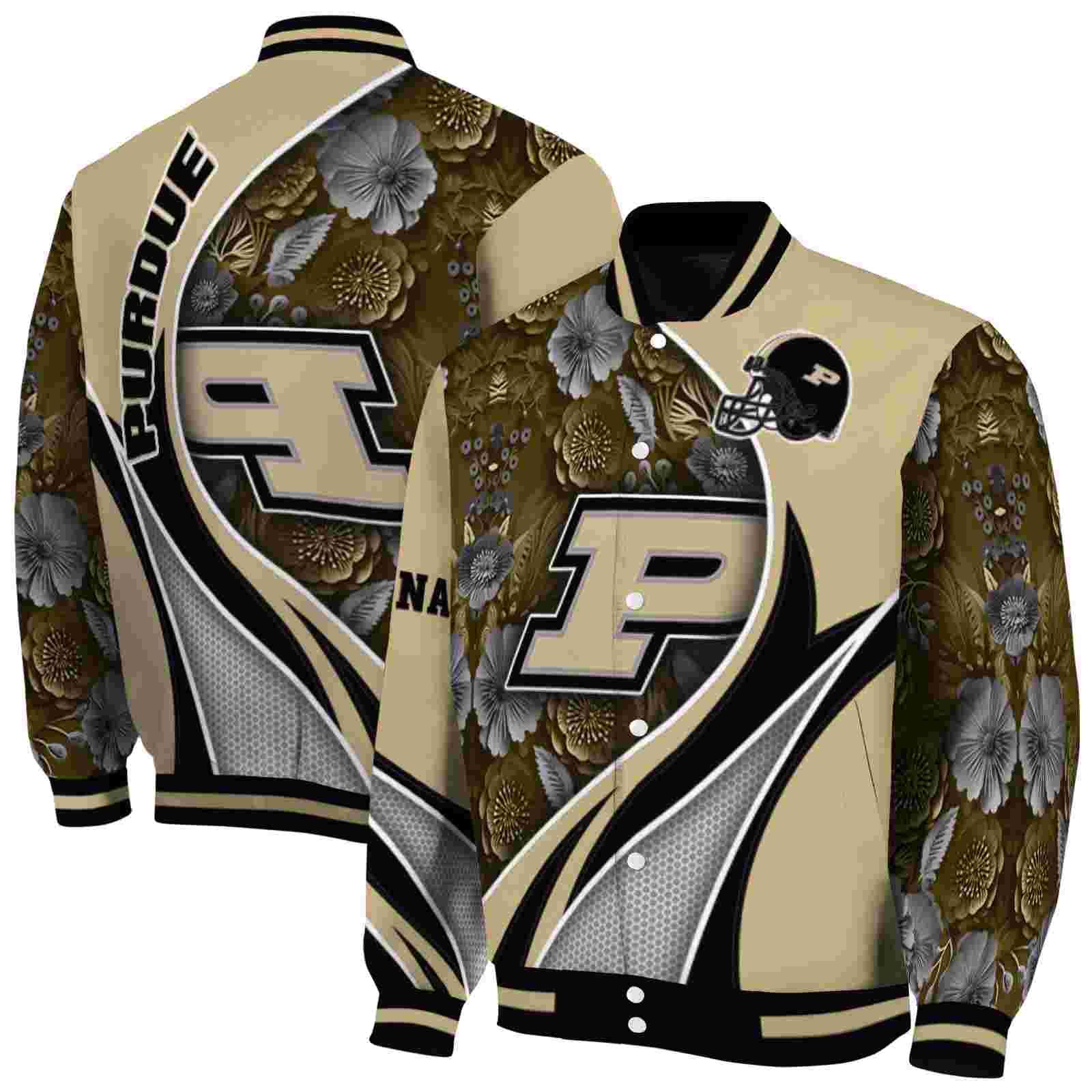 custom purdue boilermakers floral print gold jacket fashion forward jacketwow custom purdue boilermakers floral print gold jacket fashion forward jacketwow