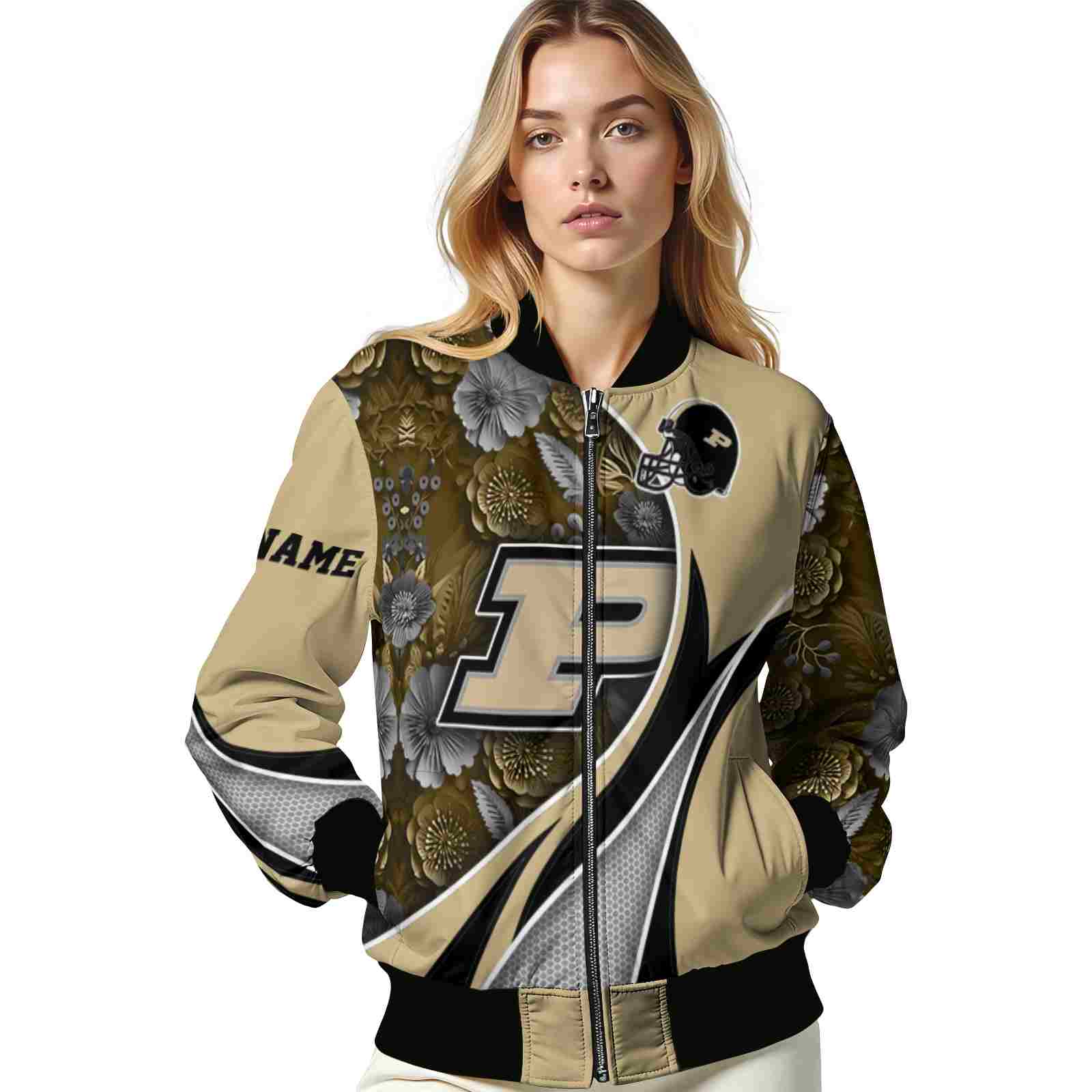 custom purdue boilermakers floral print gold jacket latest model jacketwow custom purdue boilermakers floral print gold jacket latest model jacketwow