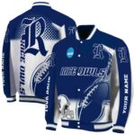 custom rice owls flaming football navy blue white jacket best selling jacketwow