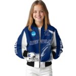custom rice owls flaming football navy blue white jacket best selling jacketwow