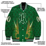 custom rice owls shamrock pattern green jacket best selling jacketwow