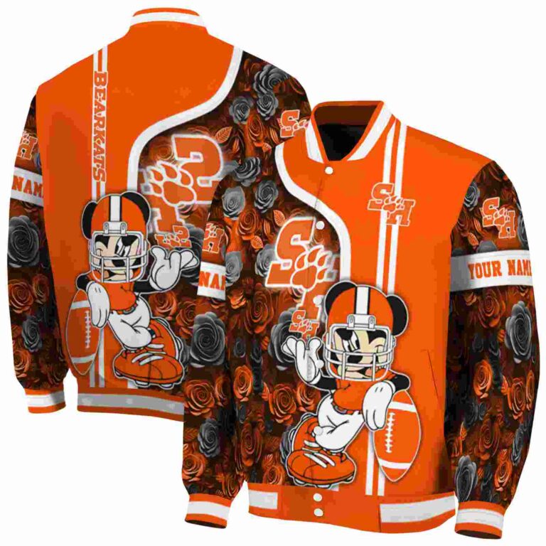 custom sam houston bearkats rose mickey orange jacket fashion forward jacketwow