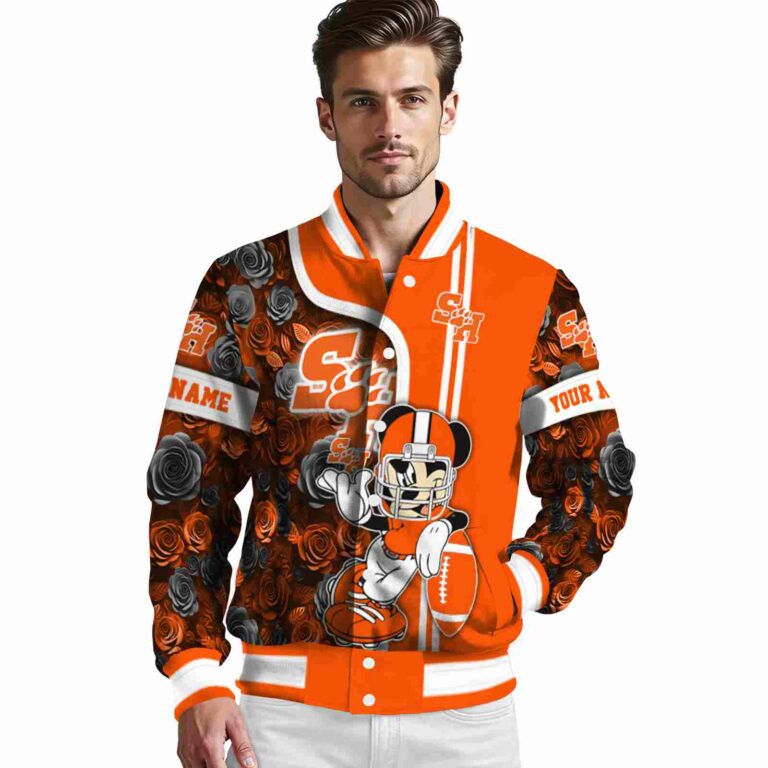 custom sam houston bearkats rose mickey orange jacket high quality jacketwow