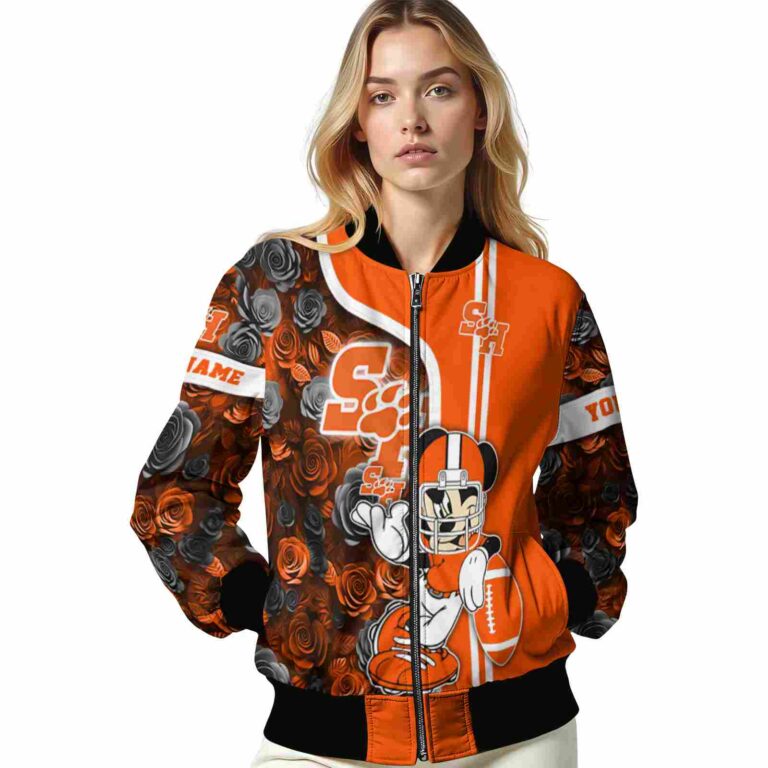 custom sam houston bearkats rose mickey orange jacket latest model jacketwow