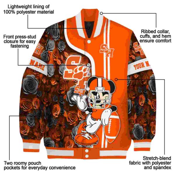 custom sam houston bearkats rose mickey orange jacket new arrival jacketwow